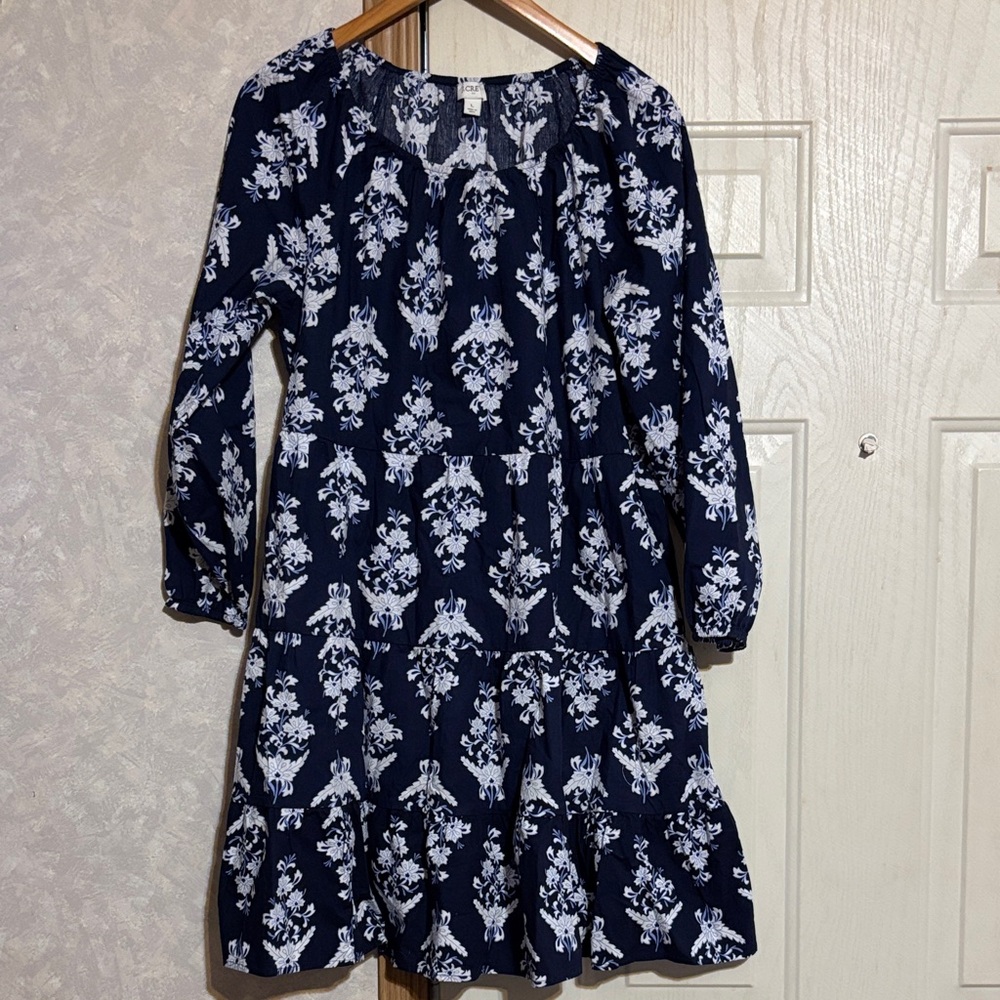J.Crew Elegant Navy Floral Dress‎